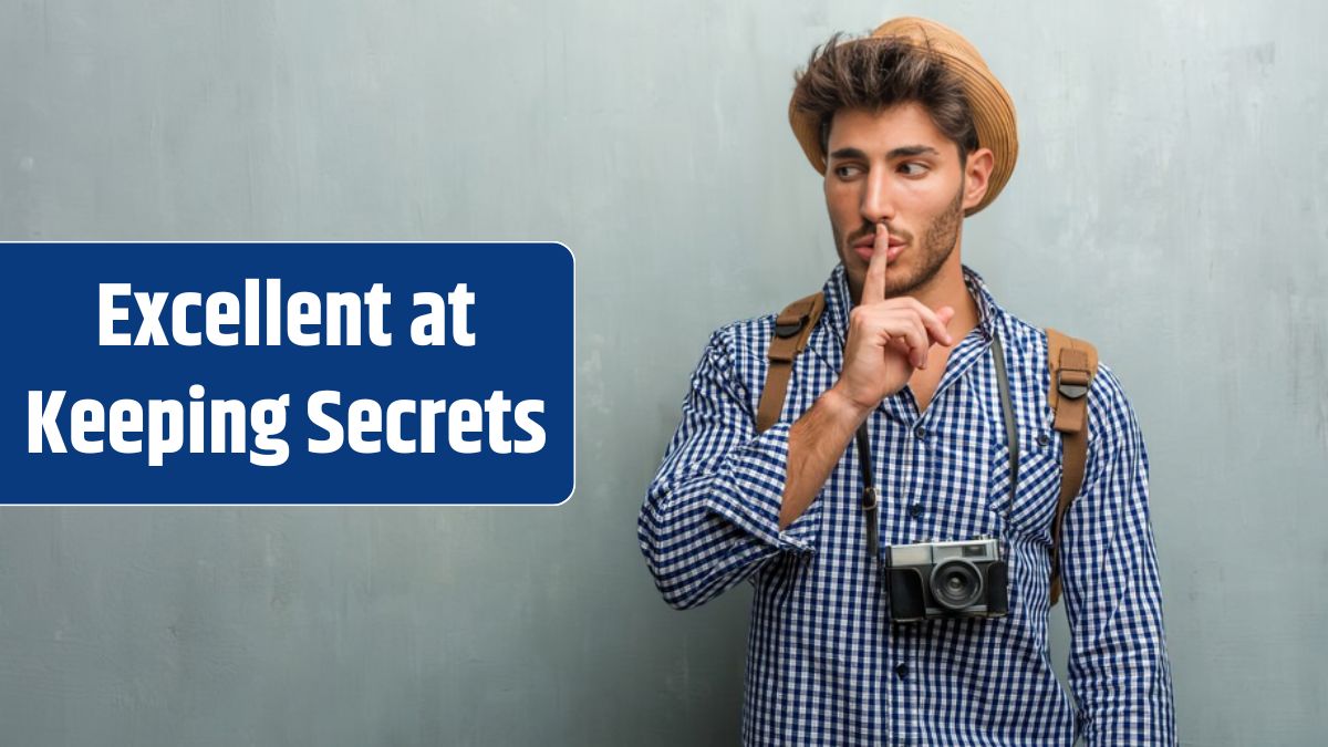 Young handsome traveler man wearing a straw hat, a backpack and a photo camera keeping a secret or asking for silence, serious face, obedience concept.